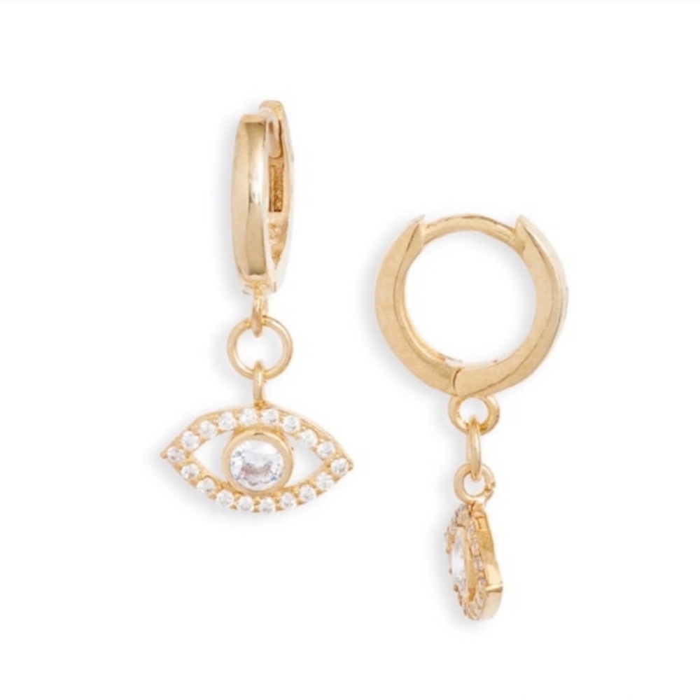 💥SALE💥Argento Vivo Evil Eye Drop Huggie Hoop Earrings